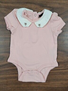 Victoria Beckham for Target Size NB Peter Pan Collar Pink One-Piece Bodysuit